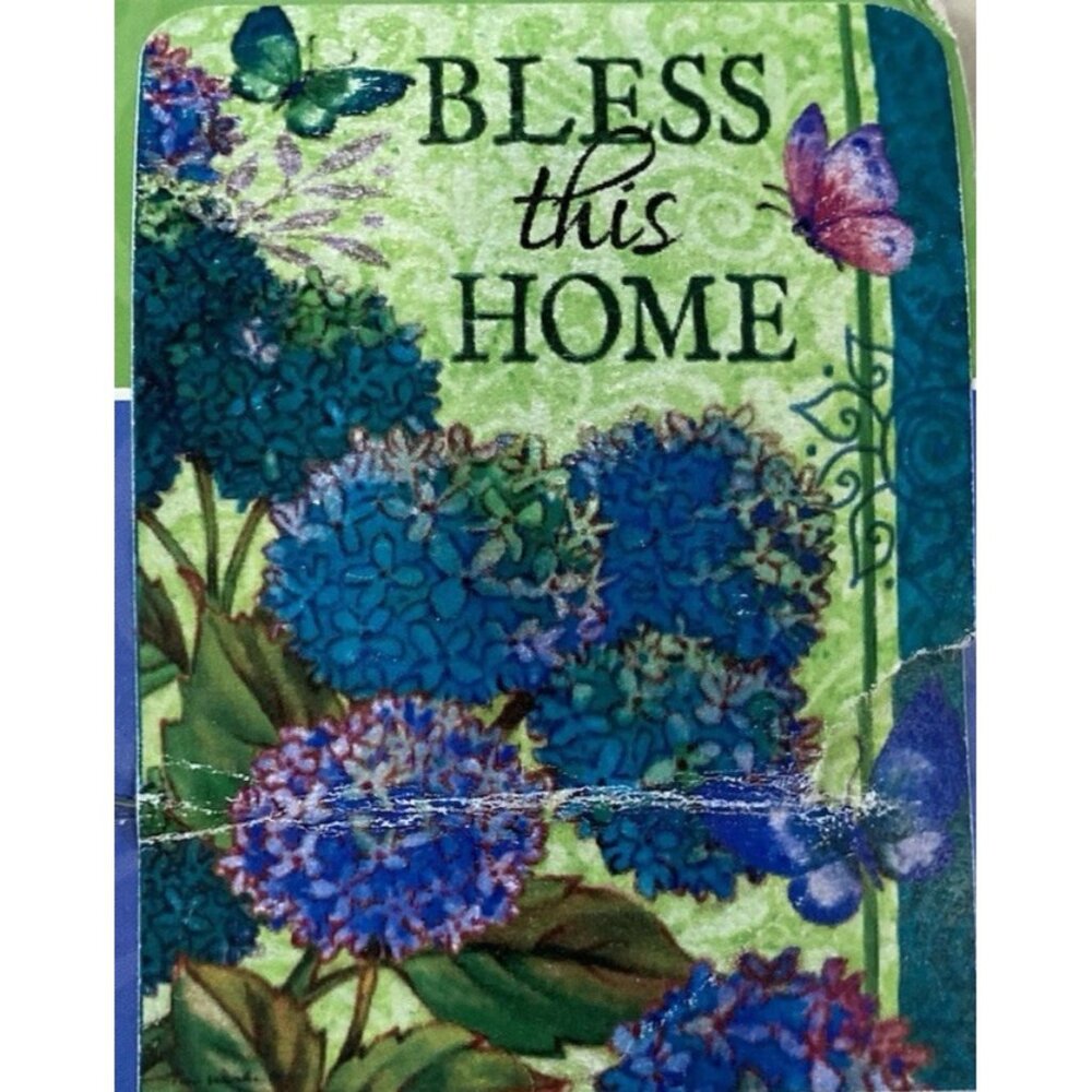 Bless This Home House Flag Spring Summer Decor Floral Butterfly Whimsy Nature